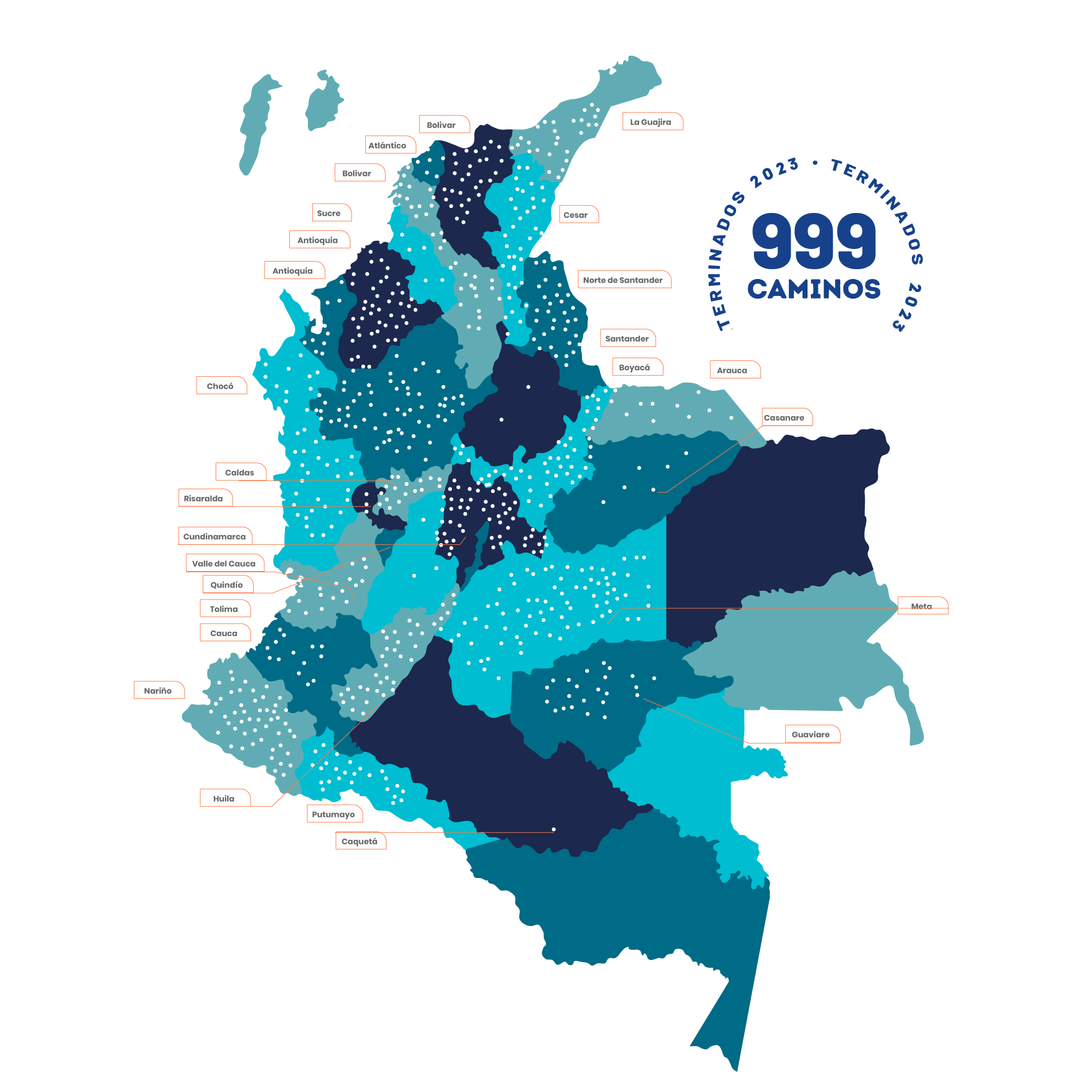 988 caminos comunitarios entregados mapa